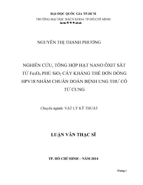 Luận văn thạc sĩ vật lý kỹ thuật nghiên cứu tổng hợp hạt nano ôxit sắt từ fe3o4 phủ sio2 cấy kháng thể đơn dòng hpv18 nhằm chuẩn đoán bệnh ung thư cổ tử cung