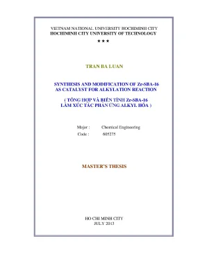 Luận văn thạc sĩ công nghệ hóa học synthesis and modification of zrsba16 as catalyst for alkylation reaction