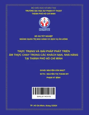 Đồ án tốt nghiệp quản trị nhà hàng và dịch vụ ăn uống thực trạng và giải pháp phát triển ẩm thực chay trong các khách sạn nhà hàng tại thành phố hồ chí minh