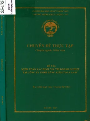 Chuyên đề thực tập kiểm toán xác định giá trị doanh nghiệp tại công ty tnhh hãng kiểm toán aasc