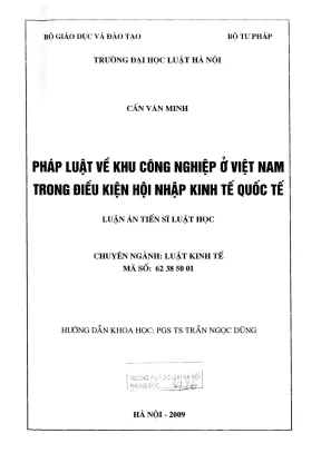 Luận án tiến sĩ luật học pháp luật về khu công nghiệp ở việt nam trong điều kiện hội nhập kinh tế quốc tế