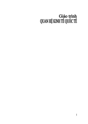 Giáo trình quan hệ kinh tế quốc tế trường đại học luật hà nội nguyễn văn luận chủ biên kim văn chính nguyễn thanh tâm