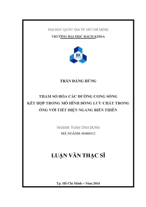 Luận văn thạc sĩ toán ứng dụng tham số hóa các đường cong sóng kết hợp trong mô hình dòng lưu chất trong ống với tiết diện ngang biến thiên