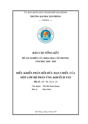 Đề tài nghiên cứu khoa học cấp trường điều khiển phản hồi hữu hạn chiều của một lớp hệ phản ứng khuếch tán
