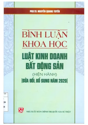Bình luận khoa học luật kinh doanh bất động sản hiện hành sửa đổi bổ sung năm 2020