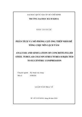 Luận văn thạc sĩ kỹ thuật xây dựng phân tích và mô phỏng cột ống thép nhồi bê tông chịu nén lệch tâm