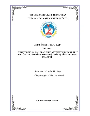 Chuyên đề thực tập thực trạng và giải pháp thúc đẩy xuất khẩu cầu trục của công ty cổ phần công nghệ thiết bị nâng att sang châu phi