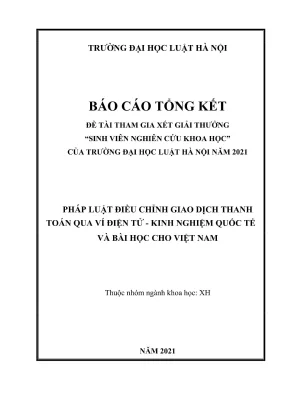 Đề tài sinh viên nghiên cứu khoa học pháp luật điều chỉnh giao dịch thanh toán qua ví điện tử kinh nghiệm quốc tế và bài học cho việt nam