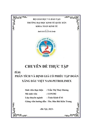 Chuyên đề thực tập phân tích và định giá cổ phiếu tập đoàn xăng dầu việt nam petrolimex