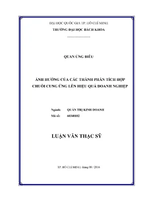 Luận văn thạc sĩ quản trị kinh doanh ảnh hưởng của các thành phần tích hợp chuỗi cung ứng lên hiệu quả doanh nghiệp