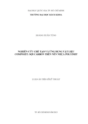 Luận án tiến sĩ công nghệ vật liệu nghiên cứu chế tạo và ứng dụng vật liệu compozit sợi carbon trên nền nhựa polyimit
