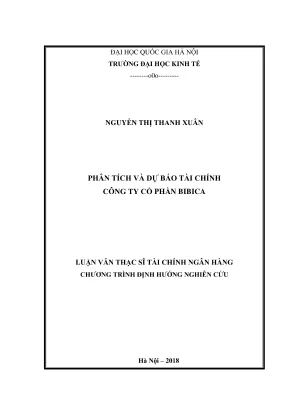 Luận văn thạc sĩ tài chính ngân hàng phân tích và dự báo tài chính công ty cổ phần bibica