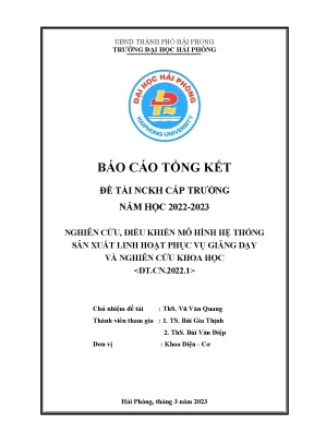 Đề tài nghiên cứu khoa học cấp trường nghiên cứu điều khiển mô hình hệ thống sản xuất linh hoạt phục vụ giảng dạy và nghiên cứu khoa học