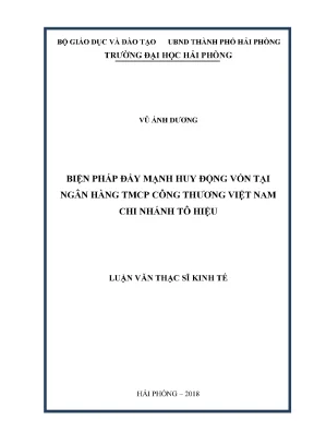 Luận văn thạc sĩ quản lý kinh tế biện pháp đẩy mạnh huy động vốn tại ngân hàng tmcp công thương việt nam chi nhánh tô hiệu