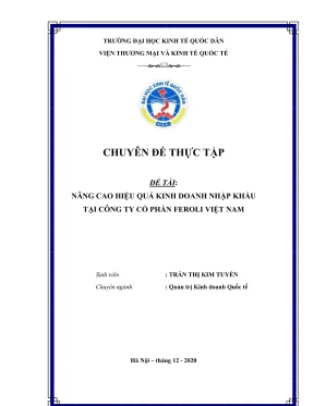 Chuyên đề thực tập nâng cao hiệu quả kinh doanh nhập khẩu tại công ty cổ phần feroli việt nam