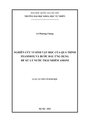 Luận án tiến sĩ sinh học nghiên cứu vi sinh vật học của quá trình feammox và bước đầu ứng dụng để xử lý nước thải nhiễm amoni