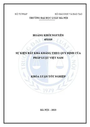 Khóa luận tốt nghiệp sự kiện bất khả kháng theo quy định của pháp luật việt nam