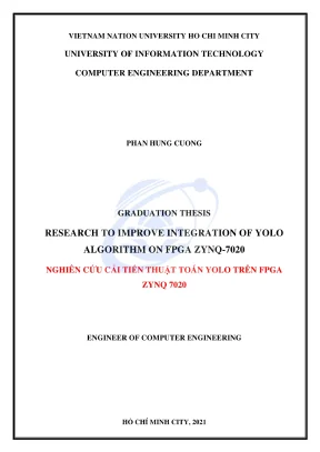 Khóa luận tốt nghiệp kỹ thuật máy tính nghiên cứu cải tiến tích hợp thuật toán yolo trên fpga zynq7020