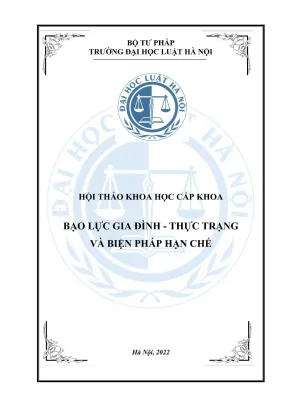 Kỷ yếu hội thảo khoa học cấp khoa bạo lực gia đình thực trạng và biện pháp hạn chế