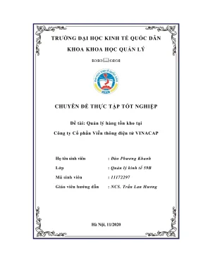 Chuyên đề thực tập tốt nghiệp quản lý hàng tồn kho tại công ty cổ phần viễn thông điện tử vinacap