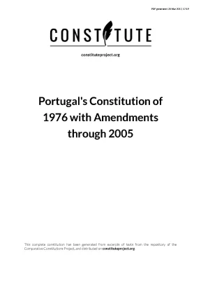 Portugals constitution of 1976 with amendments through 2005