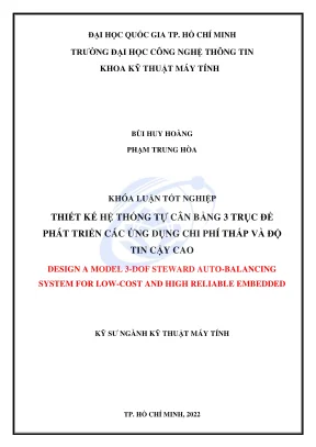 Khóa luận tốt nghiệp kỹ thuật máy tính thiết kế hệ thống tự cân bằng ba trục để phát triển các ứng dụng chi phí thấp và độ tin cậy cao