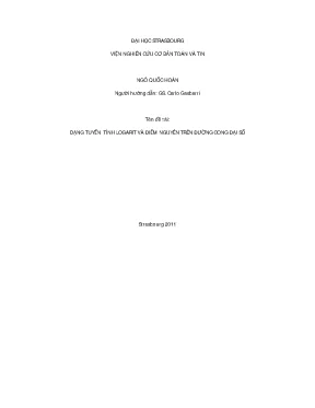 Formes linéaires en logarithmes et points entiers sur des courbes algébriques dạng tuyến tính logarit và điểm nguyên trên đường cong đại số