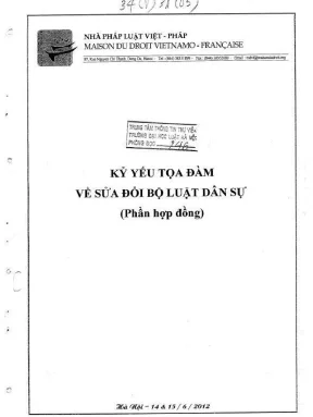 Kỷ yếu hội thảo khoa học kỷ yếu tọa đàm về sửa đổi bộ luật dân sự phần hợp đồng