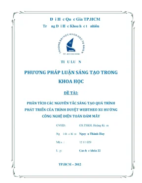Tiểu luận phân tích các nguyên tắc sáng tạo quá trình phát triển của trình duyệt web theo xu hướng công nghệ điện toán đám mây