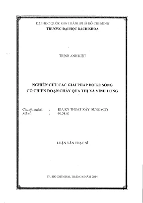 Luận văn thạc sĩ địa kỹ thuật xây dựng nghiên cứu các giải pháp bờ kè sông cổ chiên đoạn chảy qua thị xã vĩnh long