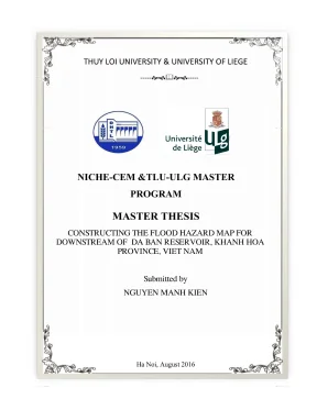 Master thesis major sustainble hydraulic structures coastal engineering and management constructing the flood hazard map for downstream of da ban reservoir khanh hoa province vietnam