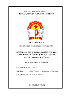 Đề tài nghiên cứu khoa học chuyển đổi số trong hoạt động giáo dục đại học tại khoa lưu trữ học và quản trị văn phòng học viện hành chính quốc gia