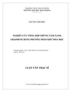 Luận văn thạc sĩ vật liệu kim loại và hợp kim nghiên cứu tổng hợp những tấm nano graphene bằng phương pháp khử hóa học