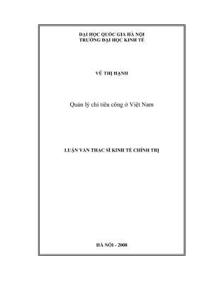 Luận văn thạc sĩ kinh tế chính trị quản lý chi tiêu công ở việt nam