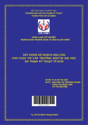 Xây dựng kế hoạch hậu cần cho cuộc thi cấp trường 2023 tại đại học sư phạm kỹ thuật tp hcm