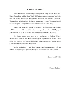 Master thesis major disaster management research on large flood management of tra bong river basin quang ngai province