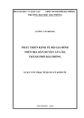 Luận văn thạc sĩ quản lý kinh tế phát triển kinh tế hộ gia đình trên địa bàn huyện an lão thành phố hải phòng
