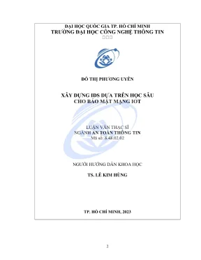 Luận văn thạc sĩ an toàn thông tin xây dựng ids dựa trên học sâu cho bảo mật mạng iot