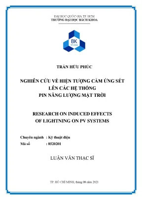 Luận văn thạc sĩ kỹ thuật điện nghiên cứu về hiện tượng cảm ứng sét lên các hệ thống pin năng lượng mặt trời