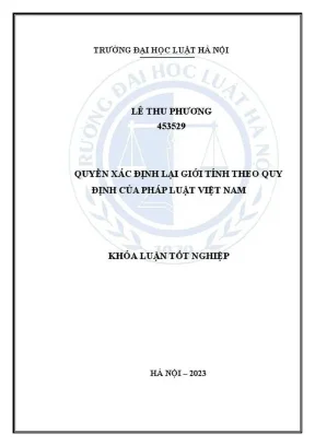Khóa luận tốt nghiệp quyền xác định lại giới tính theo quy định của pháp luật việt nam
