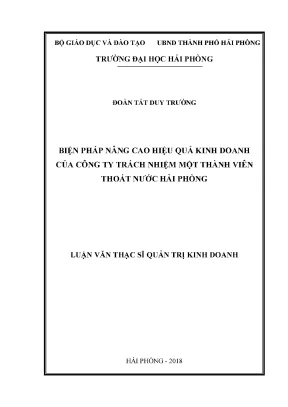 Luận văn thạc sĩ quản trị kinh doanh biện pháp nâng cao hiệu quả kinh doanh của công ty trách nhiệm hữu hạn một thành viên thoát nước hải phòng