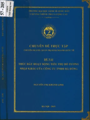 Chuyên đề thực tập thúc đẩy hoạt động tiêu thụ đỗ tương nhập khẩu của công ty tnhh hà dũng