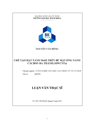 Luận văn thạc sĩ kỹ thuật vật liệu chế tạo hạt nano mos2 trên bề mặt ống nano cácbon đa thành mwcnts