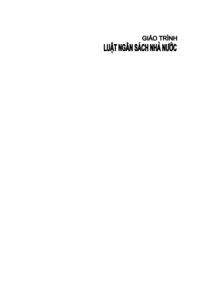 Giáo trình luật ngân sách nhà nước trường đại học luật hà nội nguyễn văn tuyến chủ biên nguyễn thị ánh vân