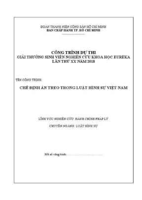 Đề tài sinh viên nghiên cứu khoa học chế định án treo trong luật hình sự việt nam