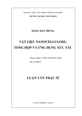 Luận văn thạc sĩ công nghệ hóa học vật liệu nanocellulose tổng hợp và ứng dụng xúc tác