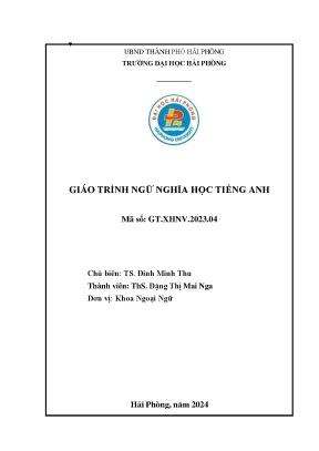 Giáo trình ngữ nghĩa học tiếng anh