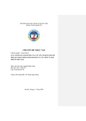 Chuyên đề thực tập đánh giá ảnh hưởng của các yếu tố quản trị tới hiệu quả hoạt động kinh doanh của các công ty bảo hiểm ở việt nam