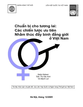 Chuẩn bị cho tương lai các chiến lược ưu tiên nhằm thúc đẩy bình đẳng giới ở việt nam naila kabeer trần thị vân anh vũ mạnh lợi