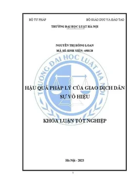 Khóa luận tốt nghiệp hậu quả pháp lý của giao dịch dân sự vô hiệu